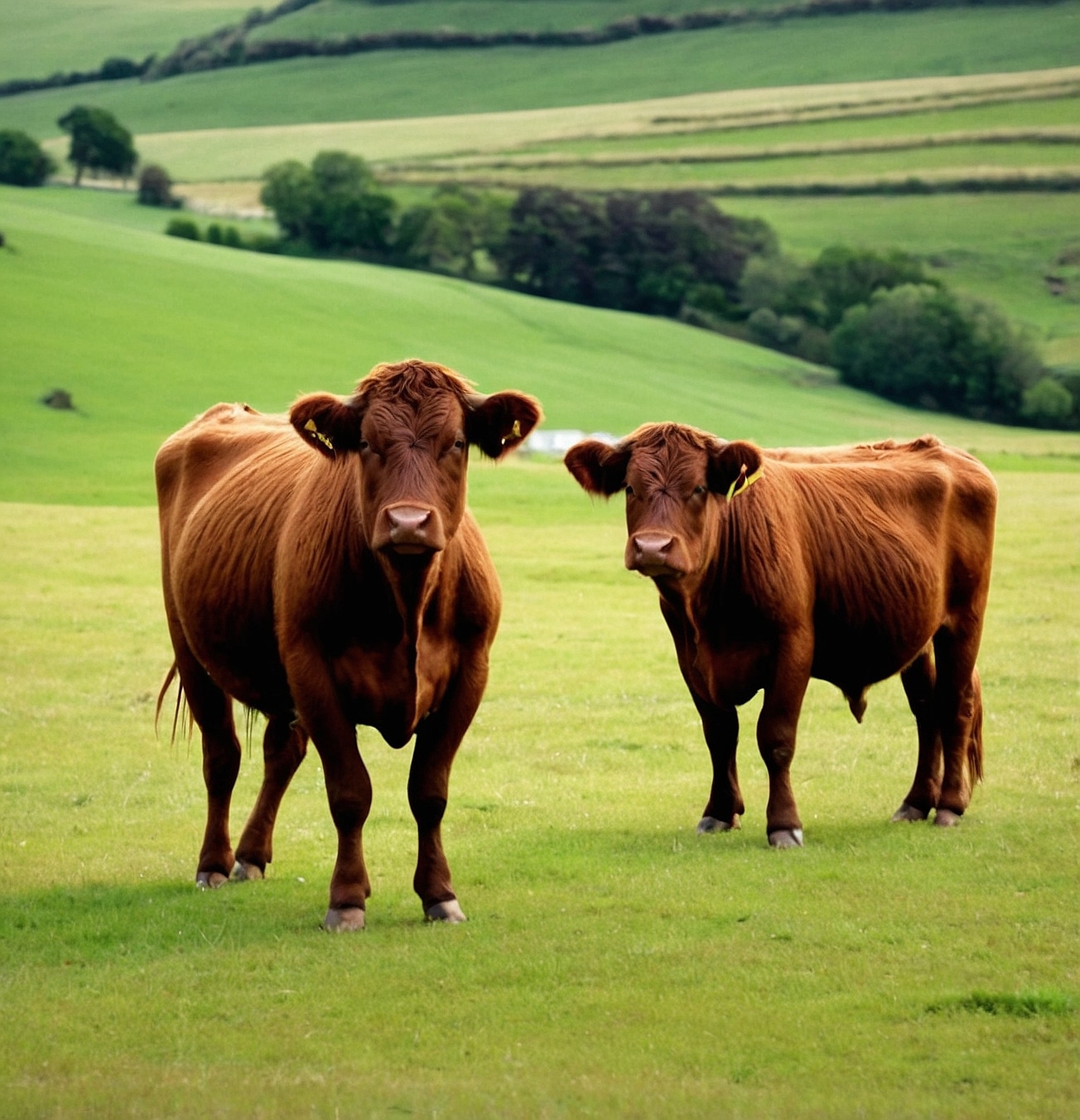 Vacas Angus en el pasto